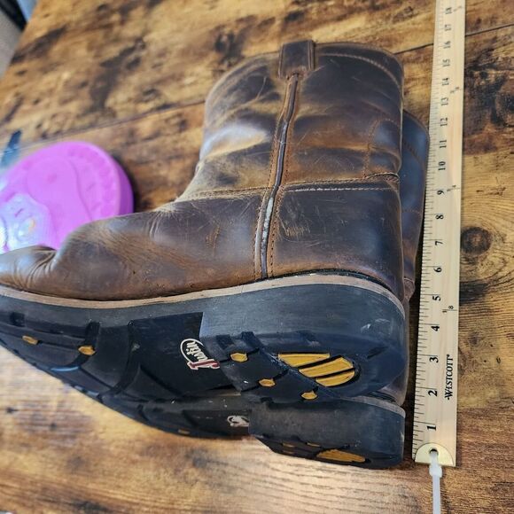 Justin Wyoming Waterproof Slip On Montana Vibrant Rubber Brown Boots 11EE SE4960